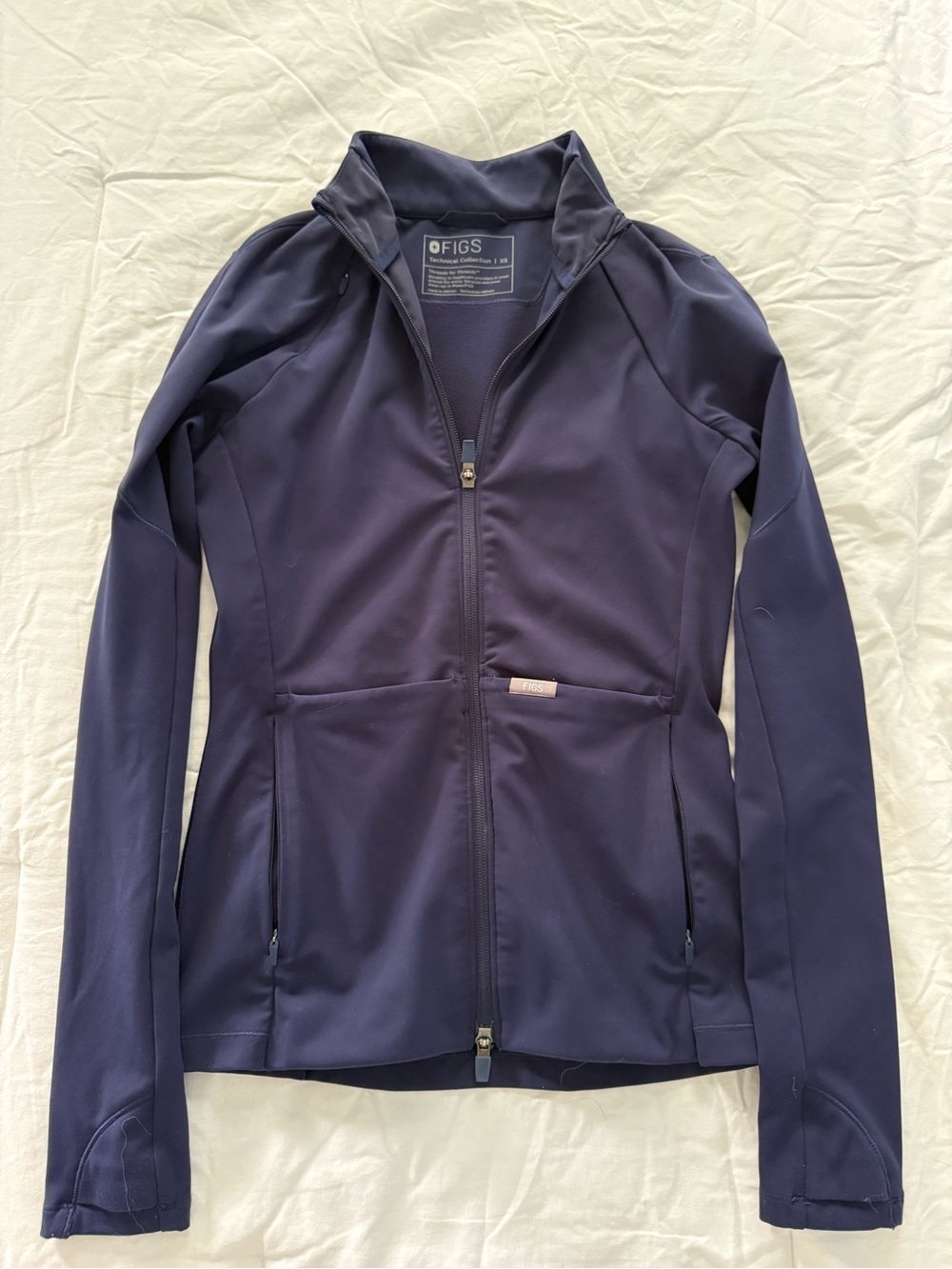 FIGS Women's Navy On-Shift Contour Knit Jacket